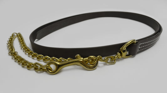 Leather lead w/chain