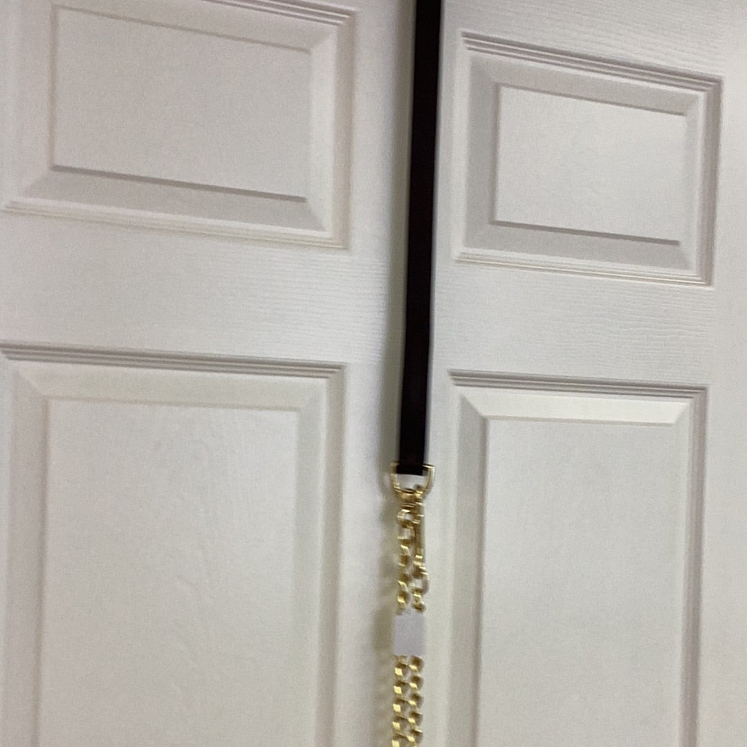 Leather Solid Brass Chain 36"- #63
