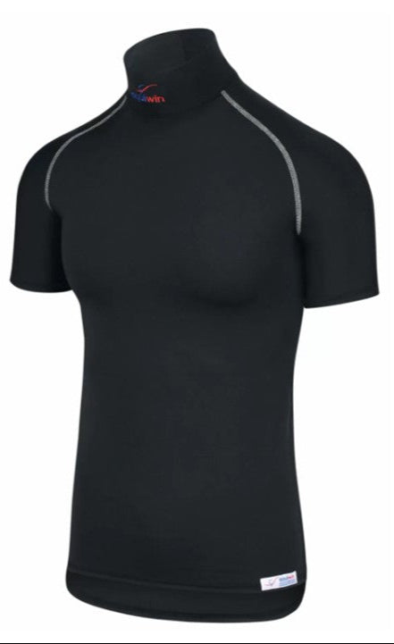 Mock Turtle Neck Shirt-Short Sleeve Lycra: Medium