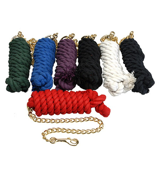 Cotton Lead Rope 1307: W/Chain-Various