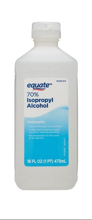 Alcohol 70% Isopropyl - 16 Oz Equate