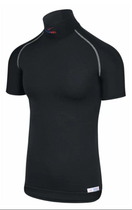 Mock Turtle Neck Shirt-Short Sleeve Lycra: Small