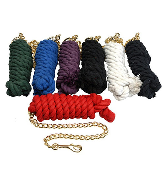 Cotton Lead Rope 1307: W/Chain-Various